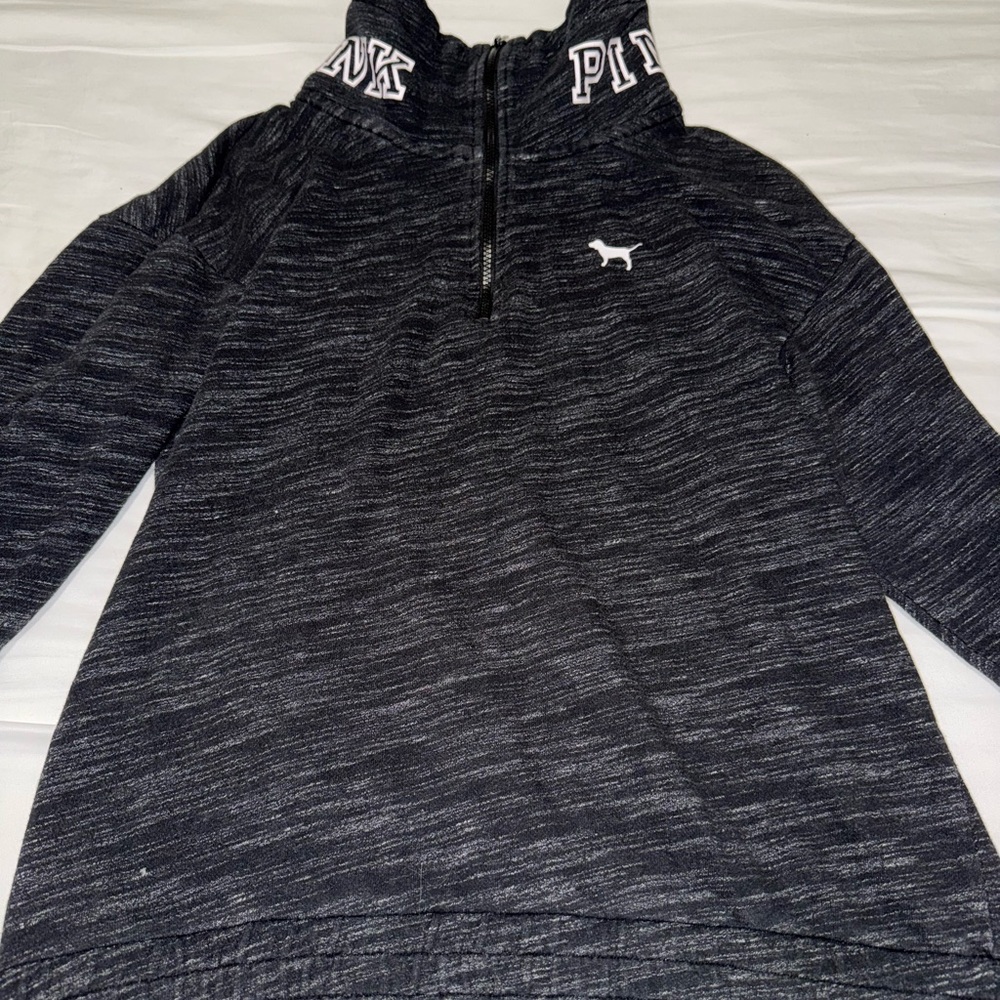 Victoria's Secret PINK Charcoal Zip-Up Sweater